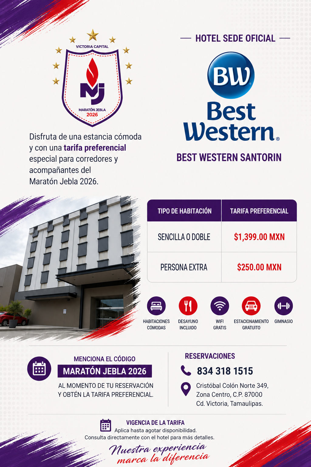 Tarifas hotel sede